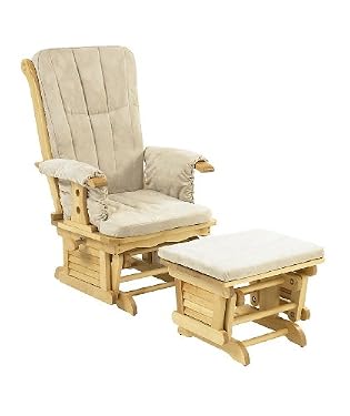 Tutti Bambini GC60 Deluxe Reclinable Glider Chair & Stool - Natural
