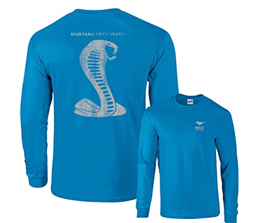 Mustang Fifty Years Ford 50 Shelby Cobra Grey Snake Long Sleeve T-Shirt