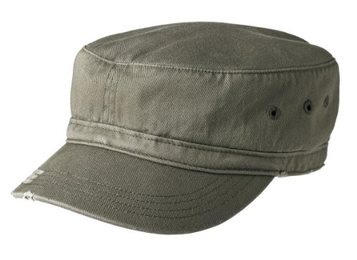 Joe's USA(tm) Military Style Distressed Enzyme Washed Cotton Twill Cap-Olive