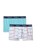 Pepe Jeans London Pack x 2 Bóxers Chad (Azul / Blanco / Multicolor)