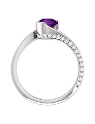 Platinum 6.00mm Round Cut Chatham Created Alexandrite and Diamond Ring -- LIFETIME WARRANTY