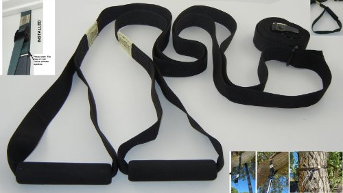 WOSS Gear Suspension Trainer, with 1 1/2in Black special Fine Finished Edge Webbing, Made in USA