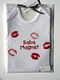 Babe magnet white 0-6 months baby long sleeve tee
