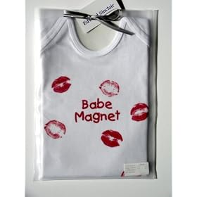 Babe magnet' white 0-6 months baby long sleeve tee