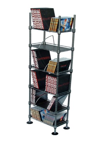 Atlantic SHF6T77 Translucence 6-Tier Media Rack (Titanium with Black)