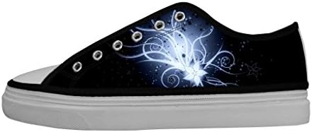 Men's Fashion Sneakers Elegant Flower Figure Low Top Canvas Shoes