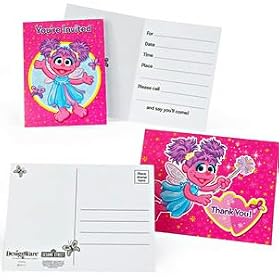 Abby Cadabby 8 Invitation Cards and 8 Thank You Postcards