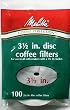 Melitta U S A Inc 628354 White Disc Coffee Filter