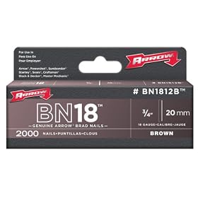 Arrow Fastener BN1812B Genuine 3/4-Inch, 18 Gauge Brown Brads, 2,000-Pack