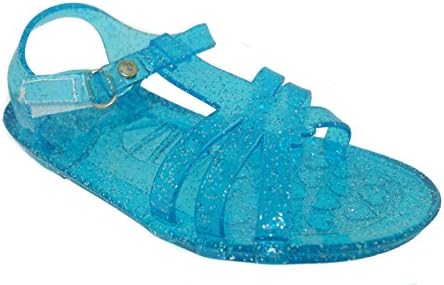 ZTT6013-Toddler Girls Glitter Jelly Sandals - Turquoise/9-10