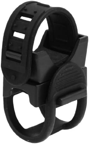 Black Plastic Rubber Adjustable Flashlight Holder for Bicycle Bike