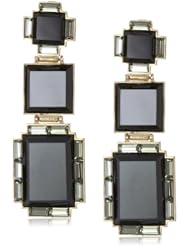 Kelly Wearstler Talmadge 18k Gold Plated Black Onyx Crystal Baguette Earrings