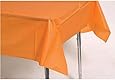 One Rectangle Large Orange Heavy Duty Plastic Tablecloth - 108"