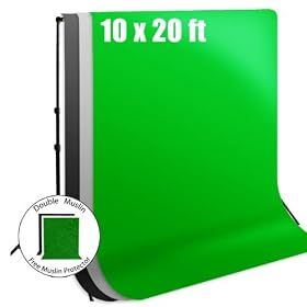 10 x 20 ft Photography Photo Studio White Black Green Chromakey Studio Background Stand, LimoStudio