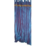 2 Arterian Blue Art Silk Drapes Curtains 108 by Mogul Interior