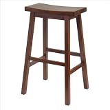 Winsome Wood 29-Inch Saddle Seat Stool, Walnut