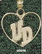 Univ Of Dayton "Ud" New Heart Charm/Pendant