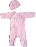 Tadpoles Cable Knit Romper and Hat Set, 3-6 Month