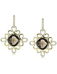 Katie Decker "Scroll" 18k Smoky Quartz and Diamond Earrings