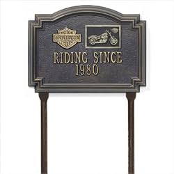 Harley Davidson Dyna Medallion Lawn Plaque in Bronze and Gold Customize: Yes