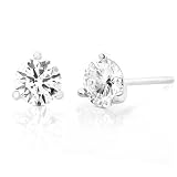 1.00ctw Round Diamond Stud Earrings in 14k White Gold (HI/SI)