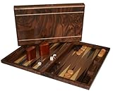 Heirloom Gift Bazaar 19 Inch Walnut Wood Tabletop Backgammon Set