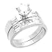 Cheap 14K Engagement Ring 1ctw CZ Cubic Zirconia Solitaire Ring Set White Gold Ring On Sale