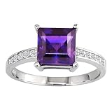 14k White Gold Amethyst Ring