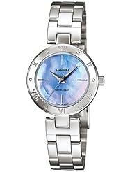 Casio Womens LTP1342D-2C Silver Stainless-Steel Quartz Watch with Blue Dial