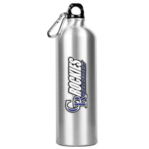 MLB Colorado Rockies 34oz Silver Aluminum Water Bottle