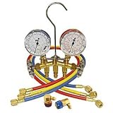R134a Brass Manifold Gauge Set with Brass Standard Couplers