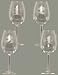 Individually Hand Etched Wine Tasting White Wine Glass 9" Set / 4