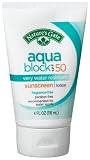 Nature's Gate Aqua Block Sunscreen Lotion, Very Water Resistant, Fragrance-Free, SPF 50, 4-Ounce Tubes (Pack of 3)