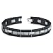 Black Ceramic Tungsten and Grey Carbon Fiber Combination link Bracelet for Men