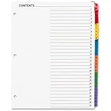 S.P. Richards Company Index Dividers with Table of Contents, 1-31, 31 Tabs-Sheet, Multi (SPR21907)