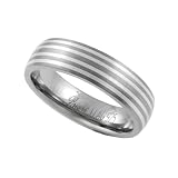 Matte Finish Titanium and Sterling Silver Comfort Band Ring