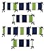 Navy Blue and Lime Green Stripe Collection Crib Bumper by Sweet Jojo Designs