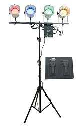 American DJ Led system, 1 Lts-6 , Par-38 x 4 , Led LL-Par 38 x 4 red , green, blue and yellow , 1 T20F  chase controller with foot controller