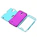 Galaxy S4 Case, Tradekmk(TM) Latest Fashion Hot Sale Hybrid Hard Soft Combo Three-in-one Durable Bumper Armor Back Case Cover Protector Compatible with Samsung Galaxy S4 i9500[+Stylus+Screen Protector+Cleaning Cloth]-(Blue+Purple)