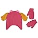 Nickelodeon Toddler Girls Paw Patrol Skye Acrylic Hosiery Knit Contoured Short Winter Hat with Knit Ears and Matching Mitten Set, Pink, One Size