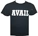 Avail T-Shirt - White Print on Black Shirt - Bold Logo on Front, Stick Figure Holding Flag on Back, Sz. Small