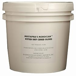 Mustapha's Moroccan Olives, Dry Cured Black, 64-Ounce Tub