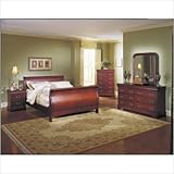 Louis Phillipe II Bedroom Set in Warm Cherry Size: Queen