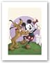 (11x14) Walt Disney Playful Pluto Mickey Mouse Art Print Poster