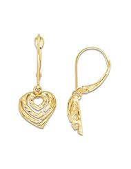 Aloha Heart Earrings in 14K Yellow Gold - 11mm