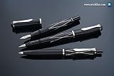 Pelikan 215 Tradition Fountain Pen - Black/Silver, Fine Nib 953000