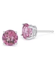 4mm Platinum Pink Sapphire Stud Earrings Screw Back Posts