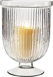 Large Clear Glass Fluted and Vase
