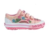 Lelli Kelly Glitter Sparkle Girl's Velcro Tennis Shoes Pink