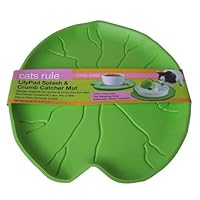 Cats Rule Lilypad Splash and Crumb Catcher Mat, Green